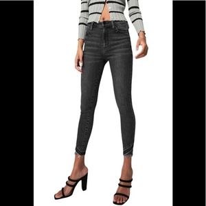Kancan High Rise Detailed Asymmetrical Frayed Hem Ankle Skinny Jeans 7/27